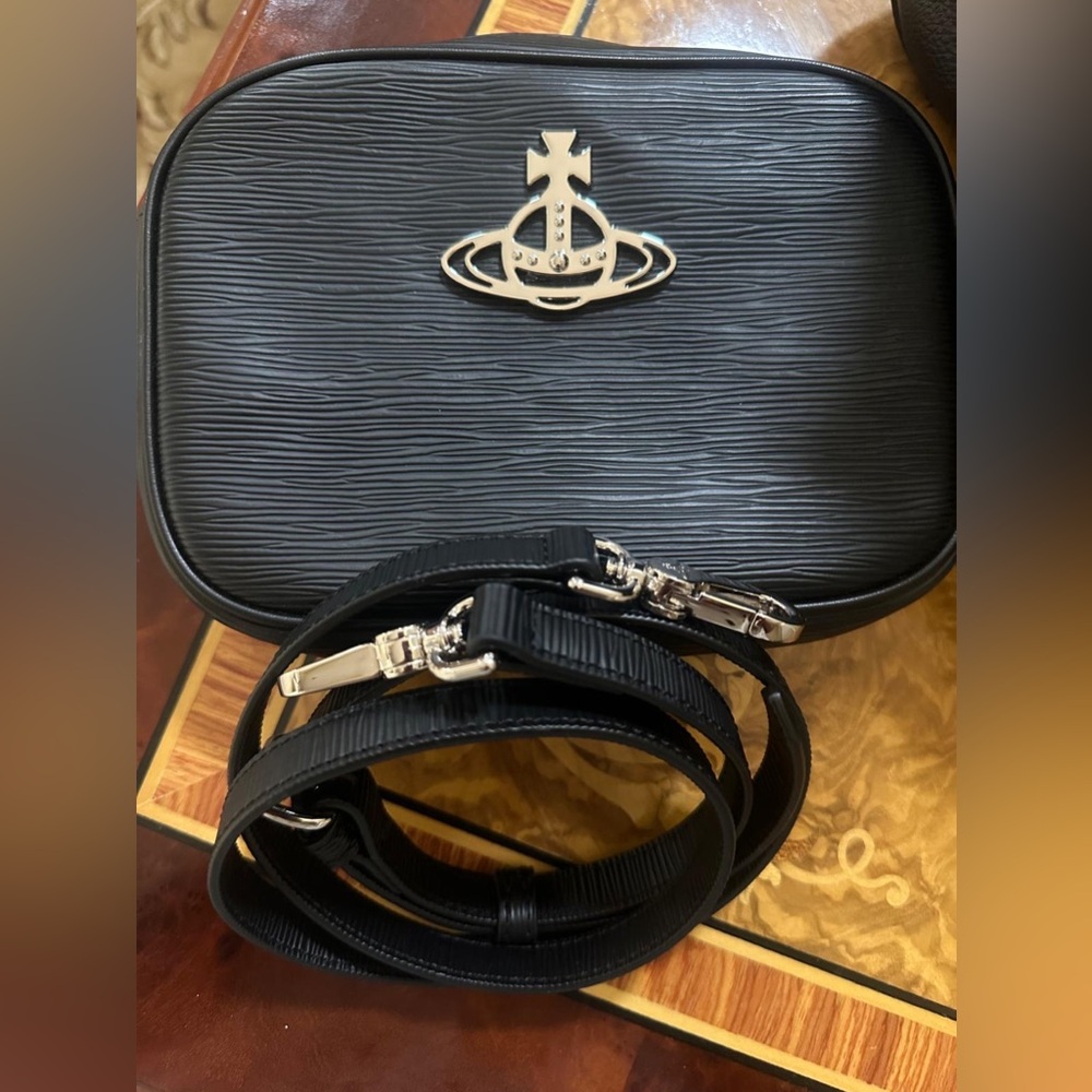 Vivienne Westwood Anna Textured Camera Crossbody Bag Purse